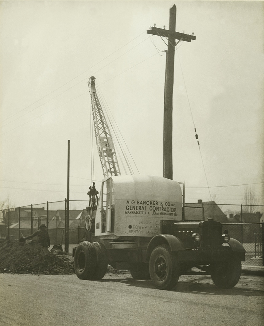 Historic A.G. Bancker & Co. crane truck, early 20th century