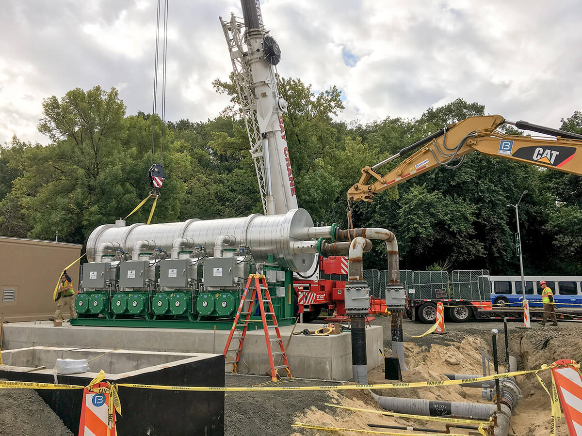 Bancker crew installing heavy industrial infrastructure